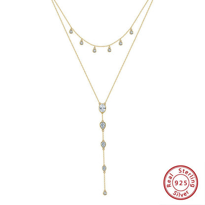 Sterling Silver Twin Lasso Necklace for Women - Beauty Belliss