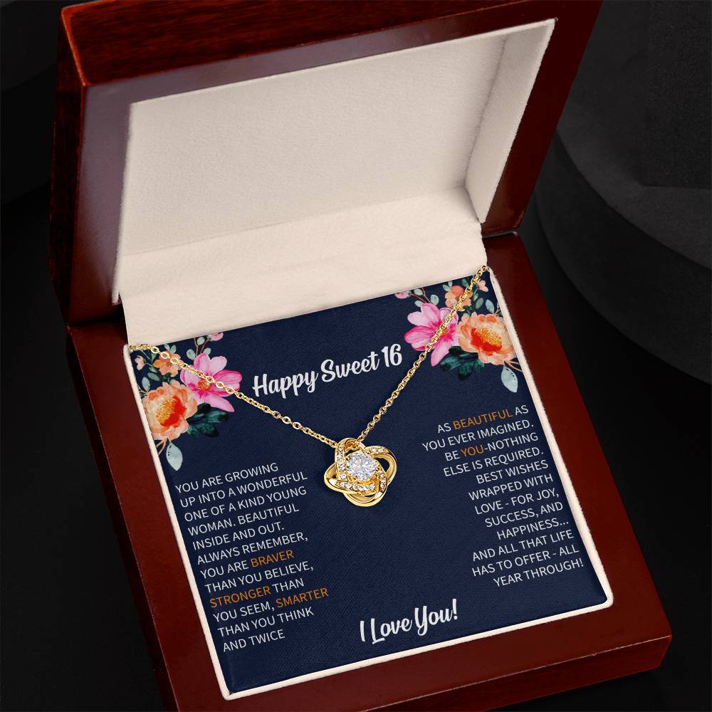 Sweet 16 Necklace - Sweet Sixteen, Daughter, Granddaughter, Niece, Friend, Heartfelt Card & Jewelry Gift for 16th Birthday - Beauty Belliss