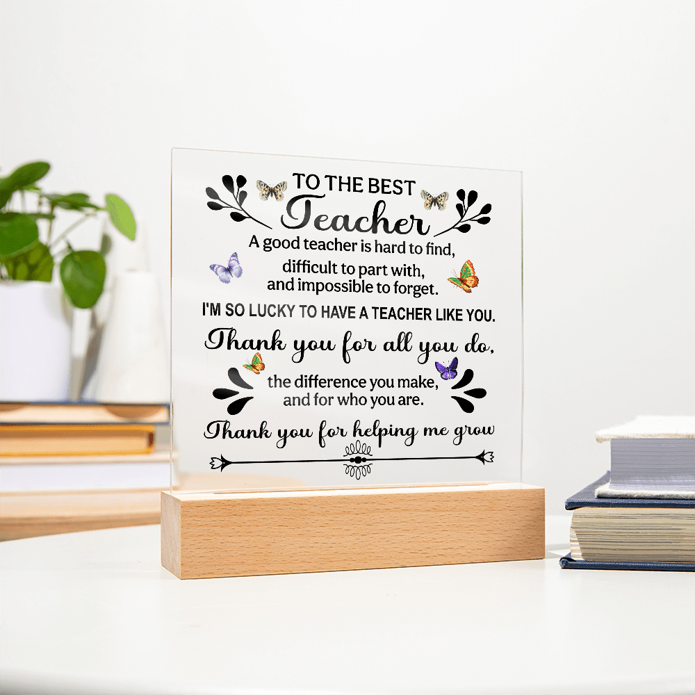 Teacher Appreciation Gifts, Acrylic Plaque Signs with Wooden Stand, Thank You Teacher Gifts for Women, Teachers Office Desk Decor - Beauty Belliss