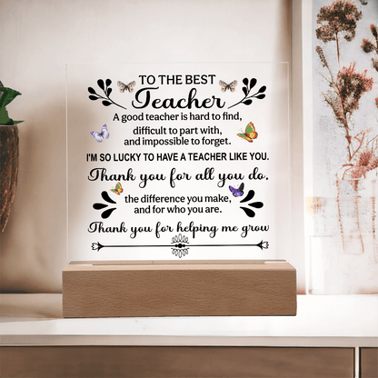 Teacher Appreciation Gifts, Acrylic Plaque Signs with Wooden Stand, Thank You Teacher Gifts for Women, Teachers Office Desk Decor - Beauty Belliss