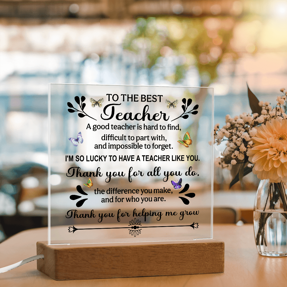 Teacher Appreciation Gifts, Acrylic Plaque Signs with Wooden Stand, Thank You Teacher Gifts for Women, Teachers Office Desk Decor - Beauty Belliss