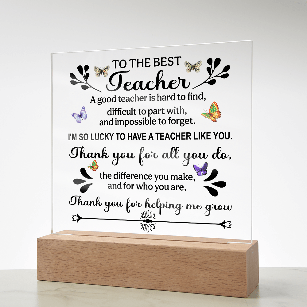 Teacher Appreciation Gifts, Acrylic Plaque Signs with Wooden Stand, Thank You Teacher Gifts for Women, Teachers Office Desk Decor - Beauty Belliss