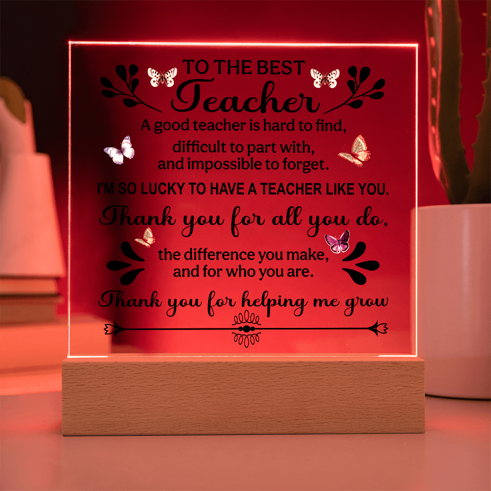 Teacher Appreciation Gifts, Acrylic Plaque Signs with Wooden Stand, Thank You Teacher Gifts for Women, Teachers Office Desk Decor - Beauty Belliss