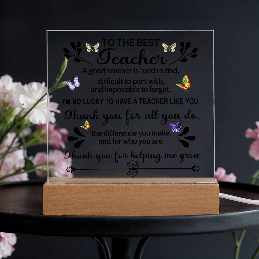 Teacher Appreciation Gifts, Acrylic Plaque Signs with Wooden Stand, Thank You Teacher Gifts for Women, Teachers Office Desk Decor - Beauty Belliss