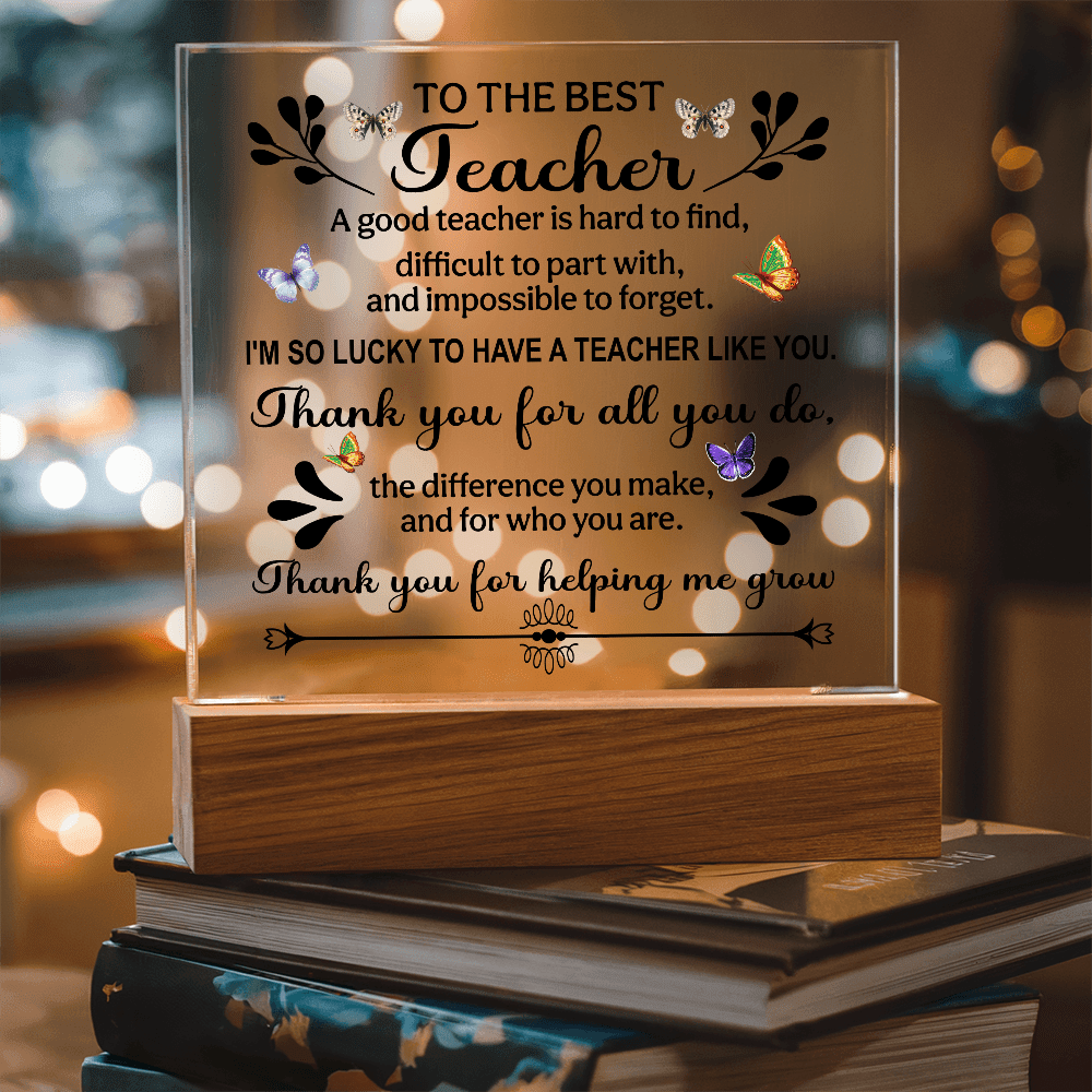 Teacher Appreciation Gifts, Acrylic Plaque Signs with Wooden Stand, Thank You Teacher Gifts for Women, Teachers Office Desk Decor - Beauty Belliss