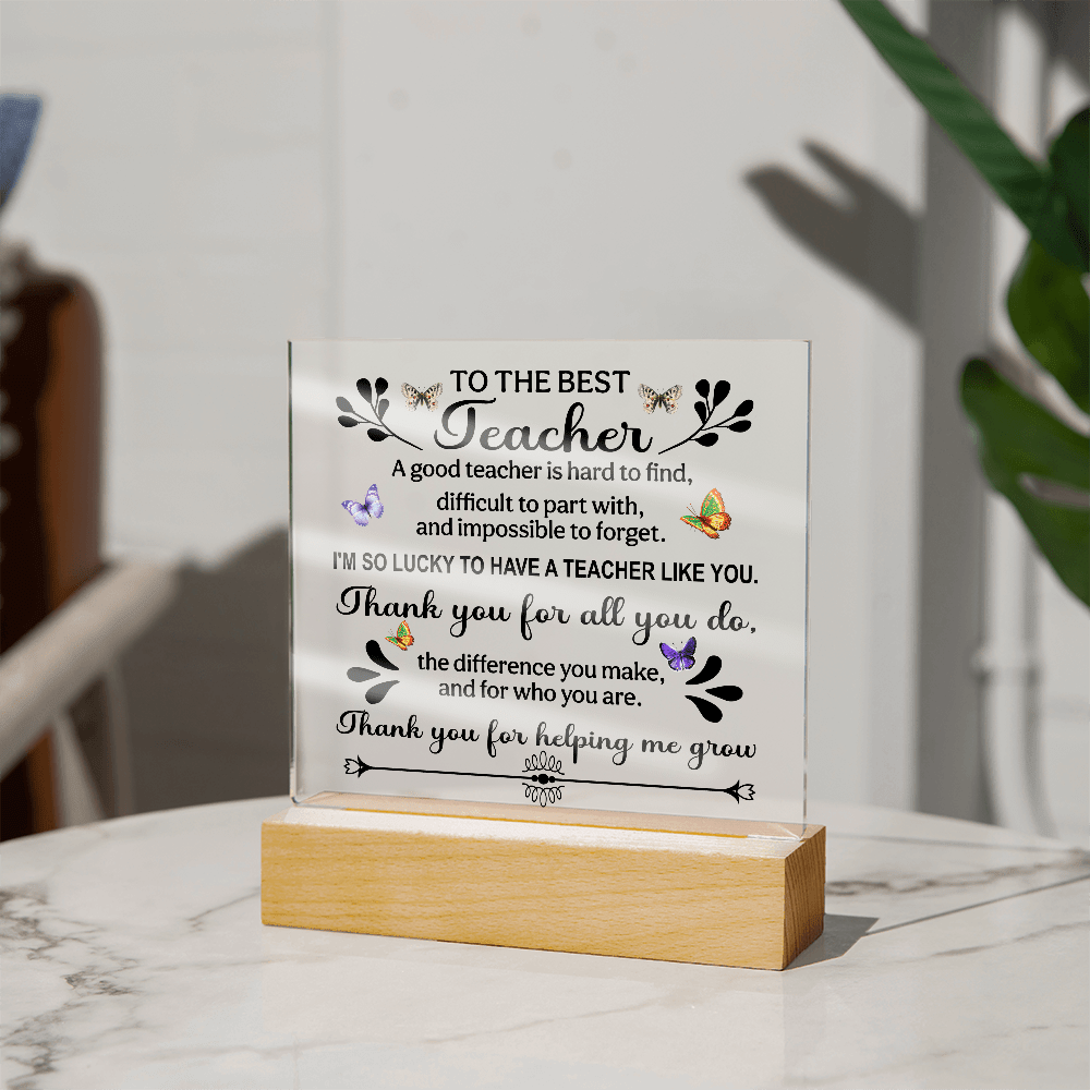 Teacher Appreciation Gifts, Acrylic Plaque Signs with Wooden Stand, Thank You Teacher Gifts for Women, Teachers Office Desk Decor - Beauty Belliss