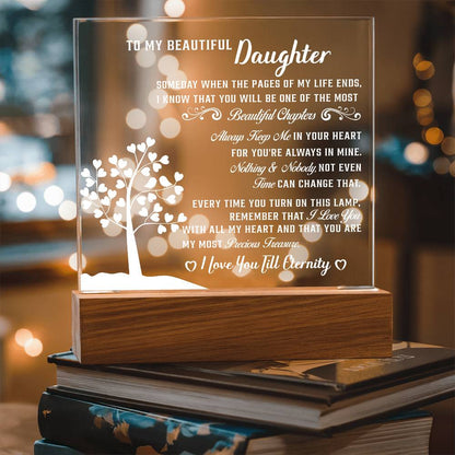 To my Beautiful daughter - Acrylic Square Plaque - Beauty Belliss