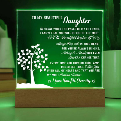 To my Beautiful daughter - Acrylic Square Plaque - Beauty Belliss