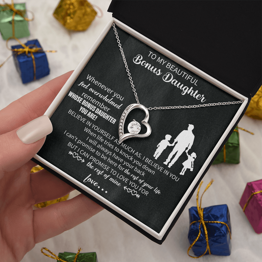 To my beautiful Daughter necklace From Mom, Heartfelt Message, Elegant Jewelry Box, Unique Mothers Day Keepsake, Beautiful Birthday Gift, Premium Mother Daughter Necklace - Beauty Belliss