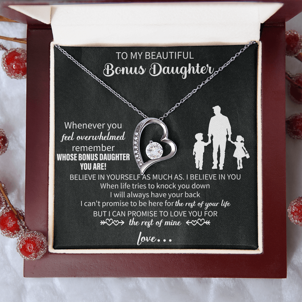To my beautiful Daughter necklace From Mom, Heartfelt Message, Elegant Jewelry Box, Unique Mothers Day Keepsake, Beautiful Birthday Gift, Premium Mother Daughter Necklace - Beauty Belliss