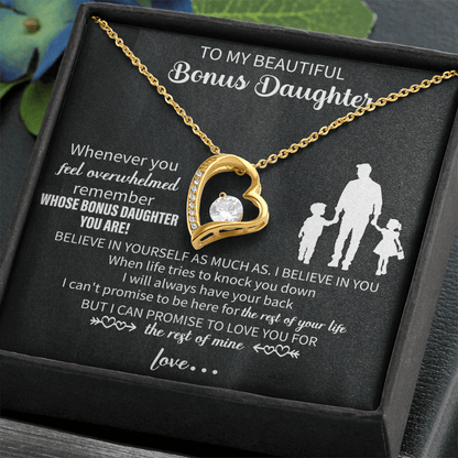 To my beautiful Daughter necklace From Mom, Heartfelt Message, Elegant Jewelry Box, Unique Mothers Day Keepsake, Beautiful Birthday Gift, Premium Mother Daughter Necklace - Beauty Belliss