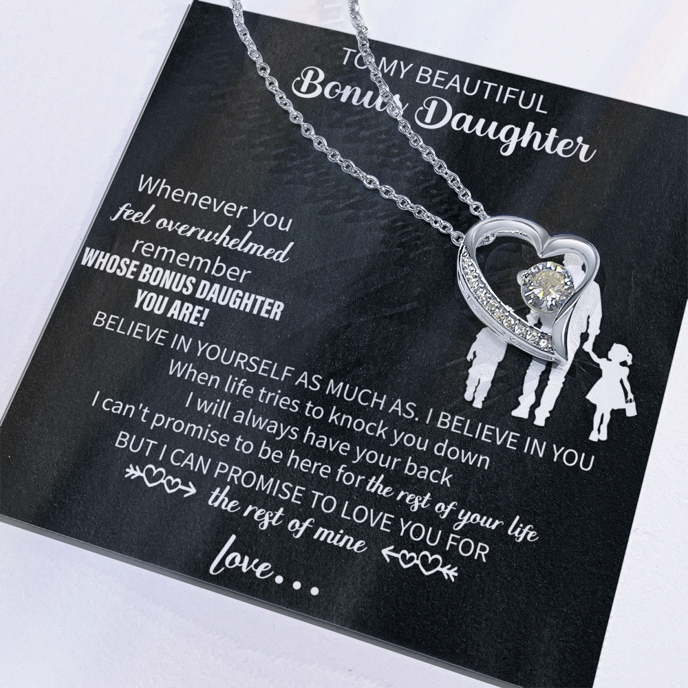 To my beautiful Daughter necklace From Mom, Heartfelt Message, Elegant Jewelry Box, Unique Mothers Day Keepsake, Beautiful Birthday Gift, Premium Mother Daughter Necklace - Beauty Belliss