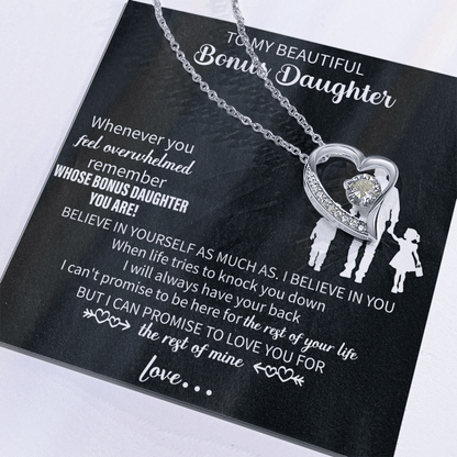 To my beautiful Daughter necklace From Mom, Heartfelt Message, Elegant Jewelry Box, Unique Mothers Day Keepsake, Beautiful Birthday Gift, Premium Mother Daughter Necklace - Beauty Belliss