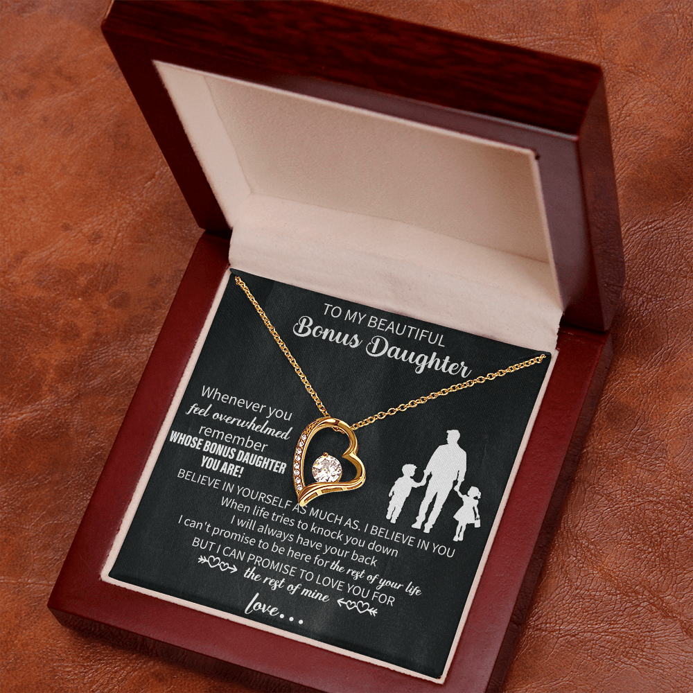To my beautiful Daughter necklace From Mom, Heartfelt Message, Elegant Jewelry Box, Unique Mothers Day Keepsake, Beautiful Birthday Gift, Premium Mother Daughter Necklace - Beauty Belliss