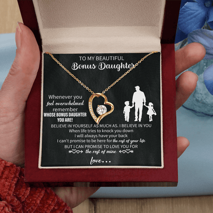 To my beautiful Daughter necklace From Mom, Heartfelt Message, Elegant Jewelry Box, Unique Mothers Day Keepsake, Beautiful Birthday Gift, Premium Mother Daughter Necklace - Beauty Belliss