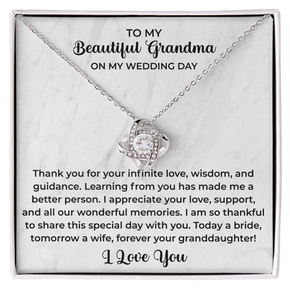 To my beautiful grandma necklace From Grandkids, Granddaughter, You Are The World Grandma, weddings gifts - Beauty Belliss