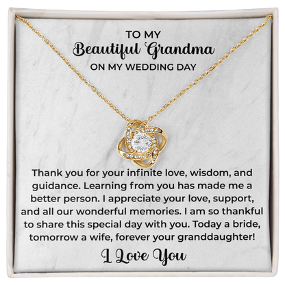To my beautiful grandma necklace From Grandkids, Granddaughter, You Are The World Grandma, weddings gifts - Beauty Belliss