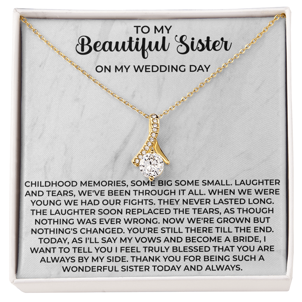 To my beautiful sister necklace - To My Beautiful Sister gifts, Birthday Christmas Gift For Little Sister Big Sister - Beauty Belliss
