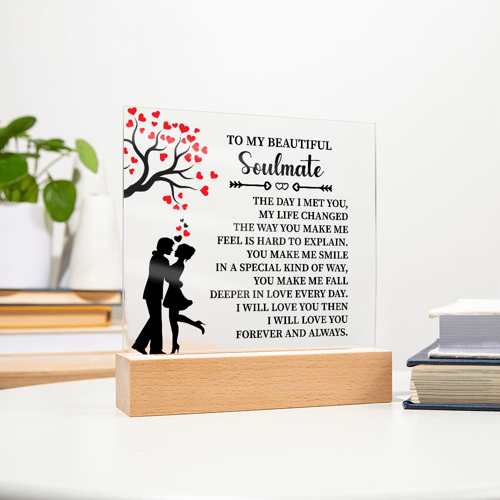 TO MY BEAUTIFUL Soulmate - Acrylic Square Plaque - Beauty Belliss