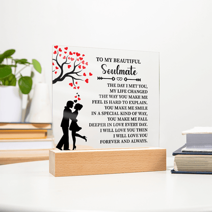 TO MY BEAUTIFUL Soulmate - Acrylic Square Plaque - Beauty Belliss