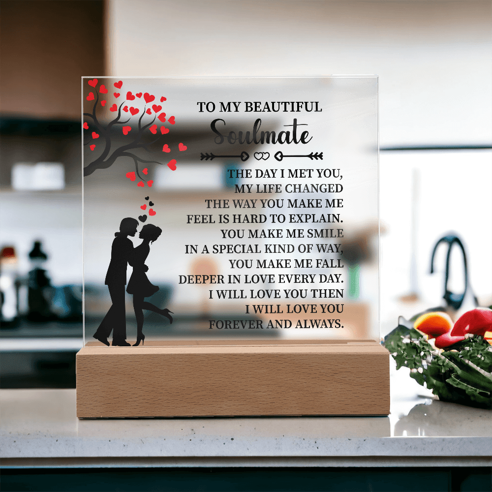 TO MY BEAUTIFUL Soulmate - Acrylic Square Plaque - Beauty Belliss