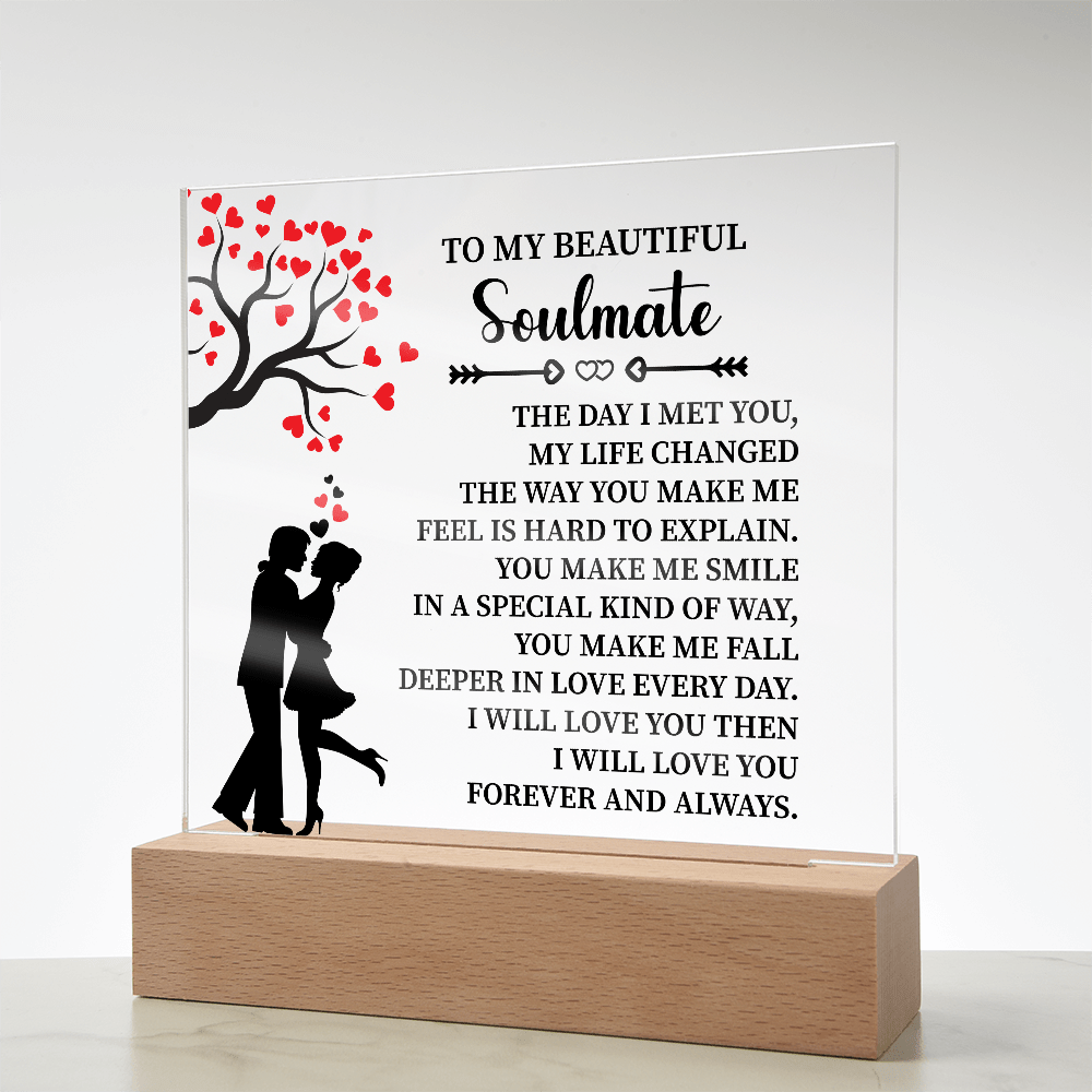 TO MY BEAUTIFUL Soulmate - Acrylic Square Plaque - Beauty Belliss