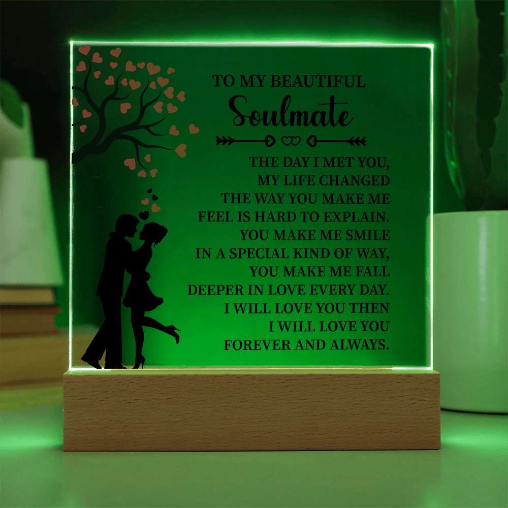 TO MY BEAUTIFUL Soulmate - Acrylic Square Plaque - Beauty Belliss