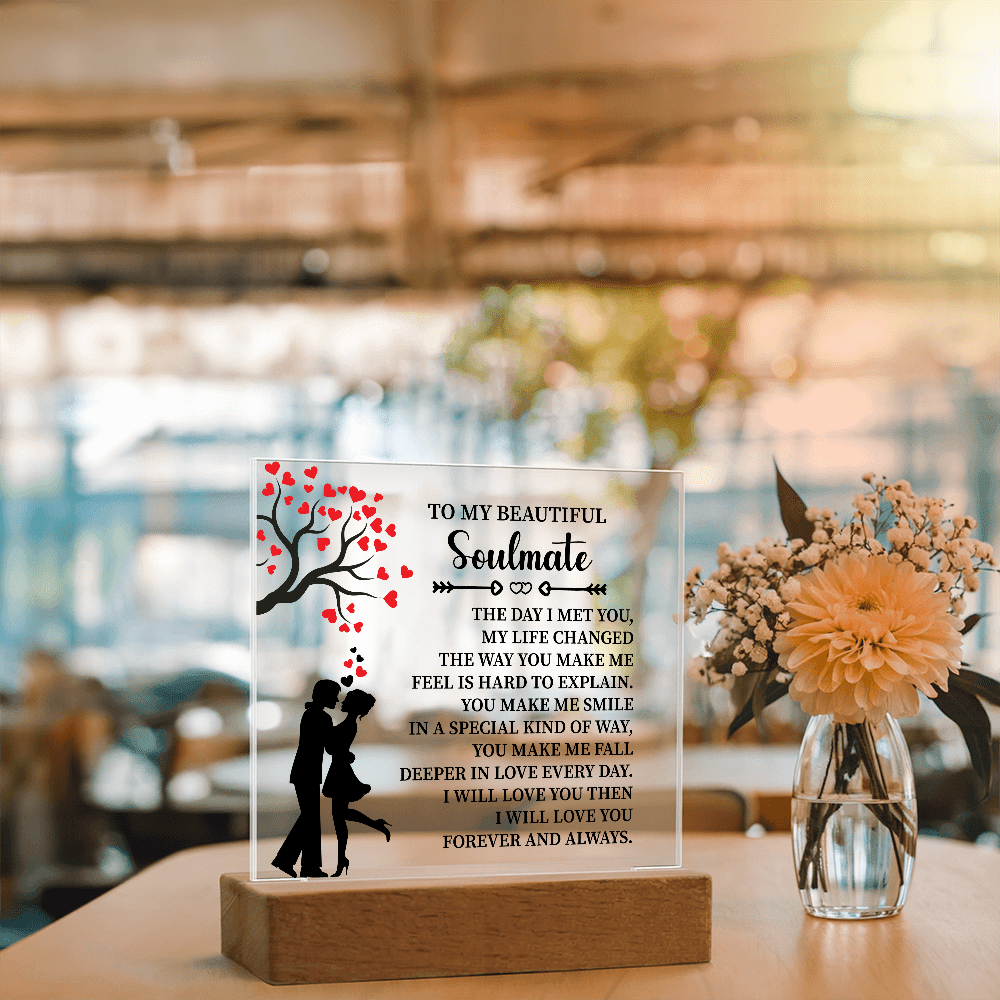 TO MY BEAUTIFUL Soulmate - Acrylic Square Plaque - Beauty Belliss