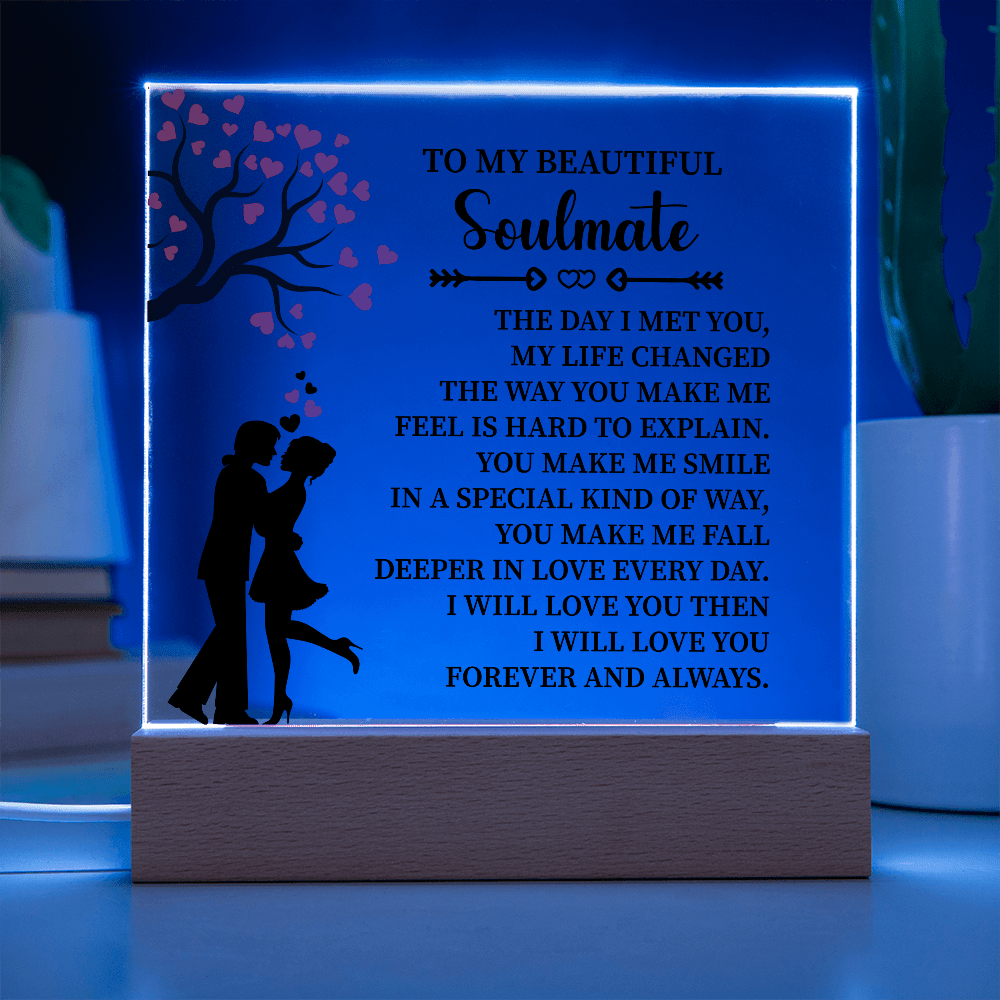 TO MY BEAUTIFUL Soulmate - Acrylic Square Plaque - Beauty Belliss