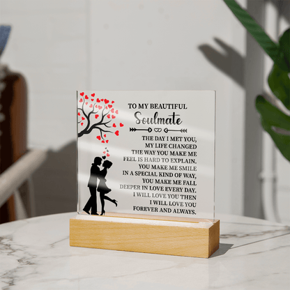 TO MY BEAUTIFUL Soulmate - Acrylic Square Plaque - Beauty Belliss