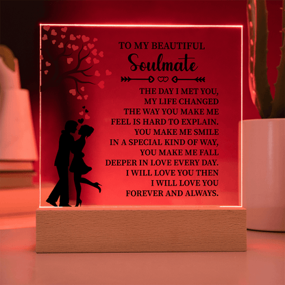 TO MY BEAUTIFUL Soulmate - Acrylic Square Plaque - Beauty Belliss