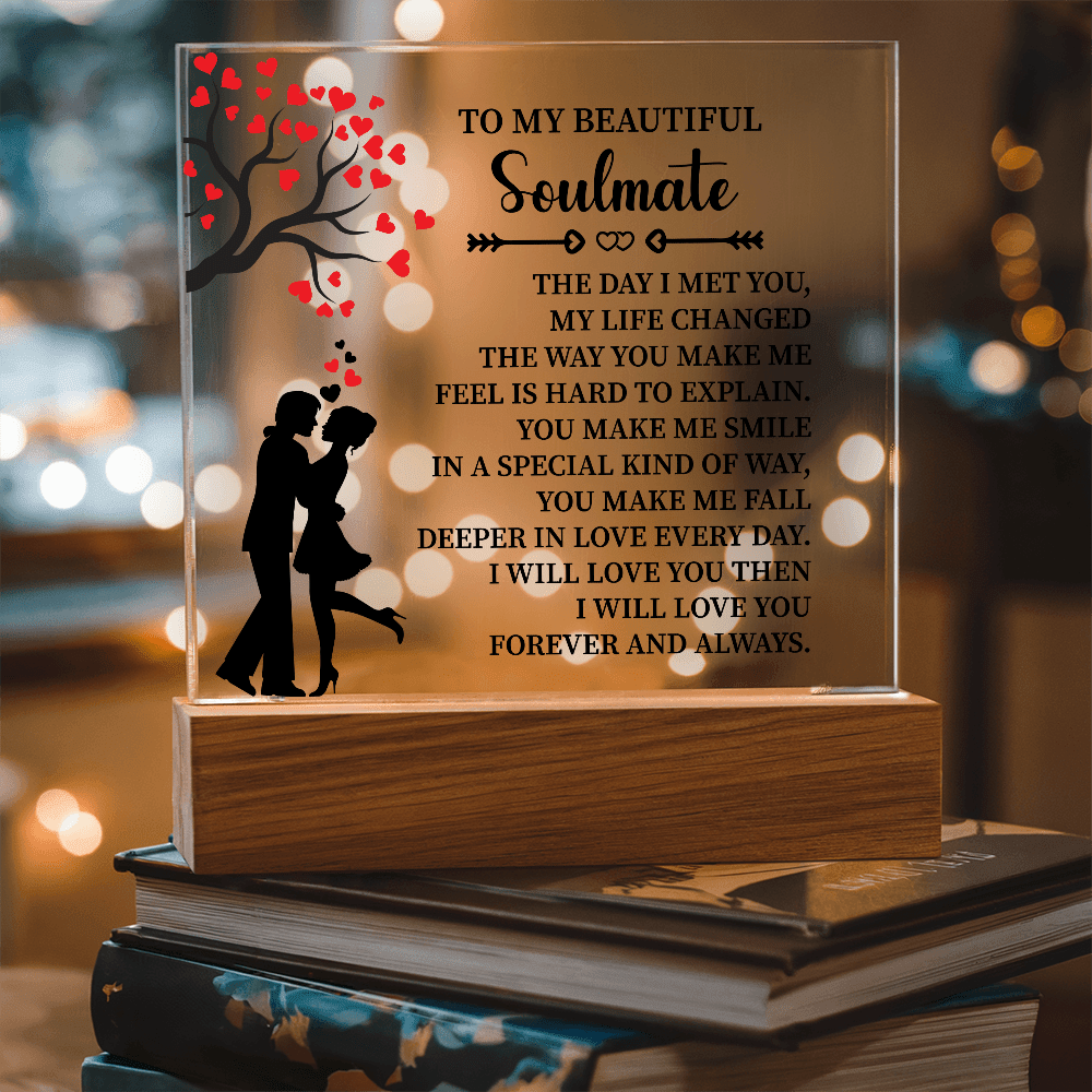 TO MY BEAUTIFUL Soulmate - Acrylic Square Plaque - Beauty Belliss