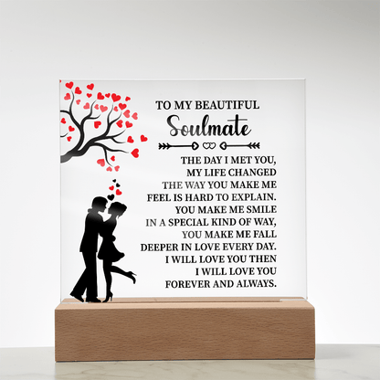 TO MY BEAUTIFUL Soulmate - Acrylic Square Plaque - Beauty Belliss