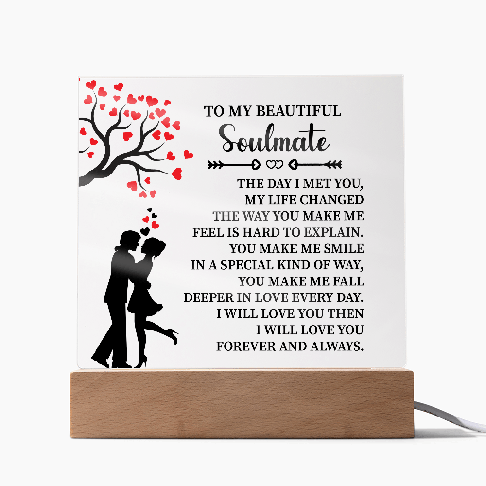 TO MY BEAUTIFUL Soulmate - Acrylic Square Plaque - Beauty Belliss