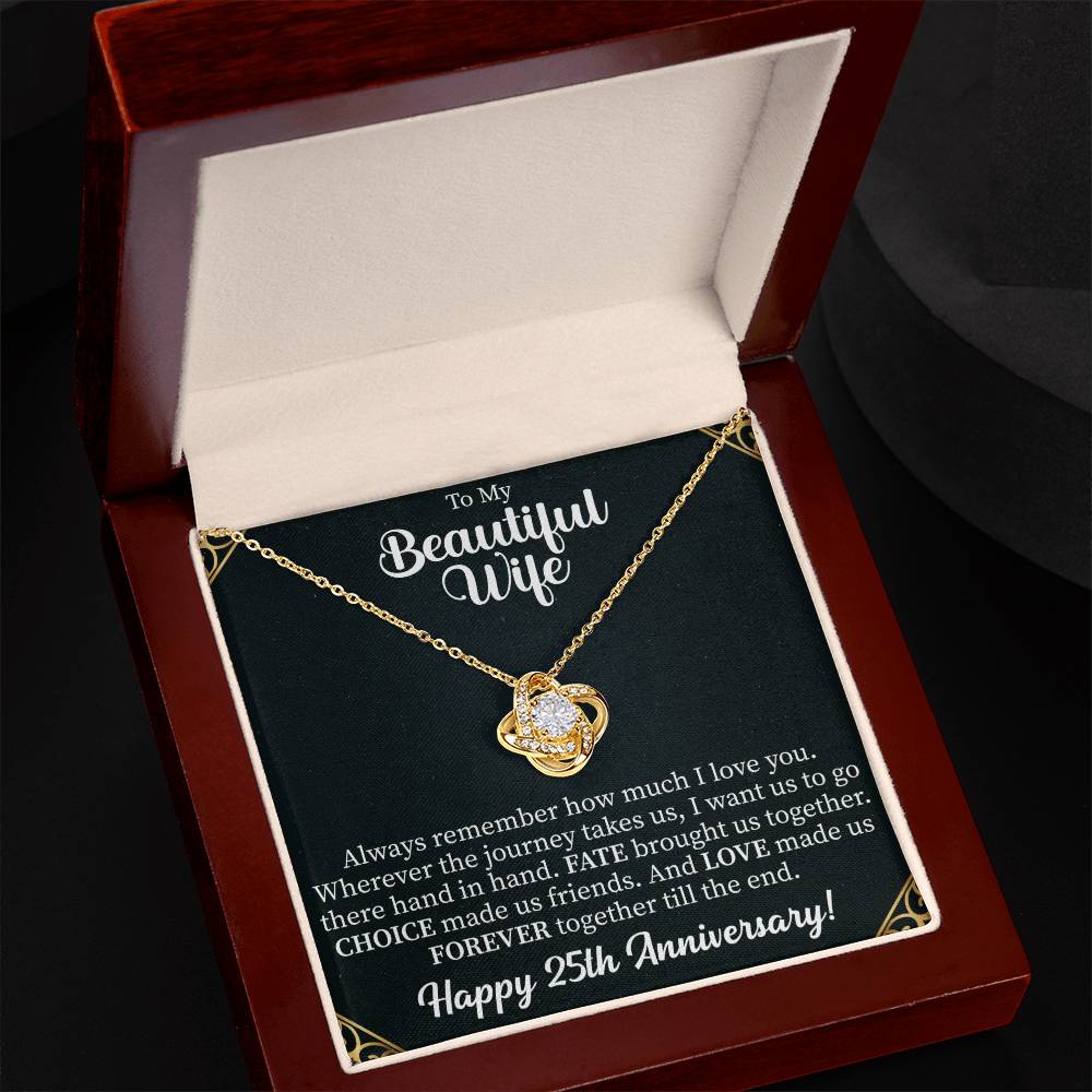 To my beautiful wife Love Knot Necklace - gifts for wife - Beauty Belliss