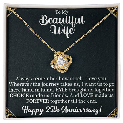 To my beautiful wife Love Knot Necklace - gifts for wife - Beauty Belliss