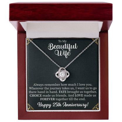 To my beautiful wife Love Knot Necklace - gifts for wife - Beauty Belliss