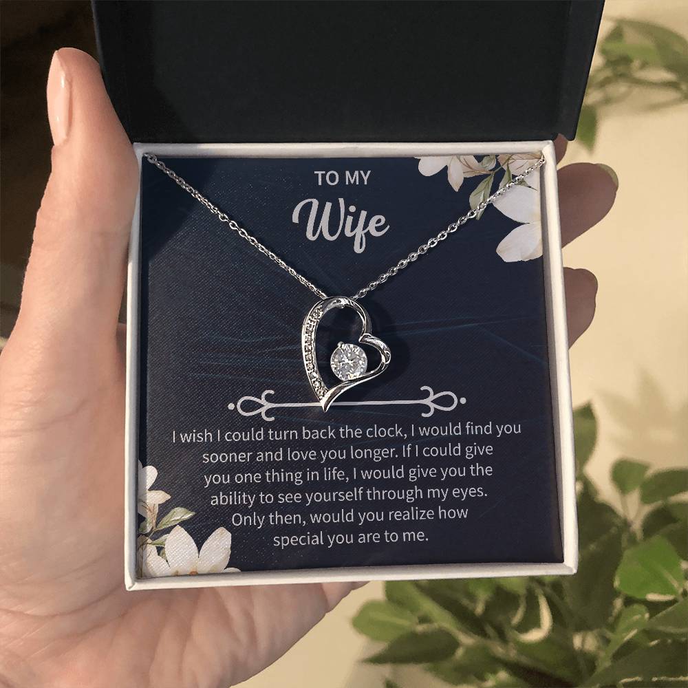 To My Beautiful Wife Necklace From Husband, Hotwife Jewelry For Women, Birthday Gifts For Wife, Birthday Necklaces For Women, Forever Love Necklace - Beauty Belliss