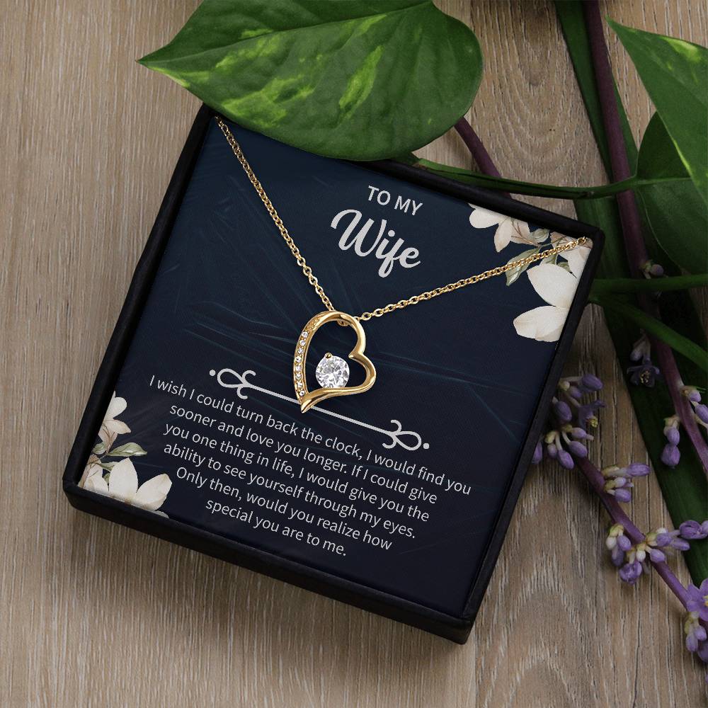 To My Beautiful Wife Necklace From Husband, Hotwife Jewelry For Women, Birthday Gifts For Wife, Birthday Necklaces For Women, Forever Love Necklace - Beauty Belliss