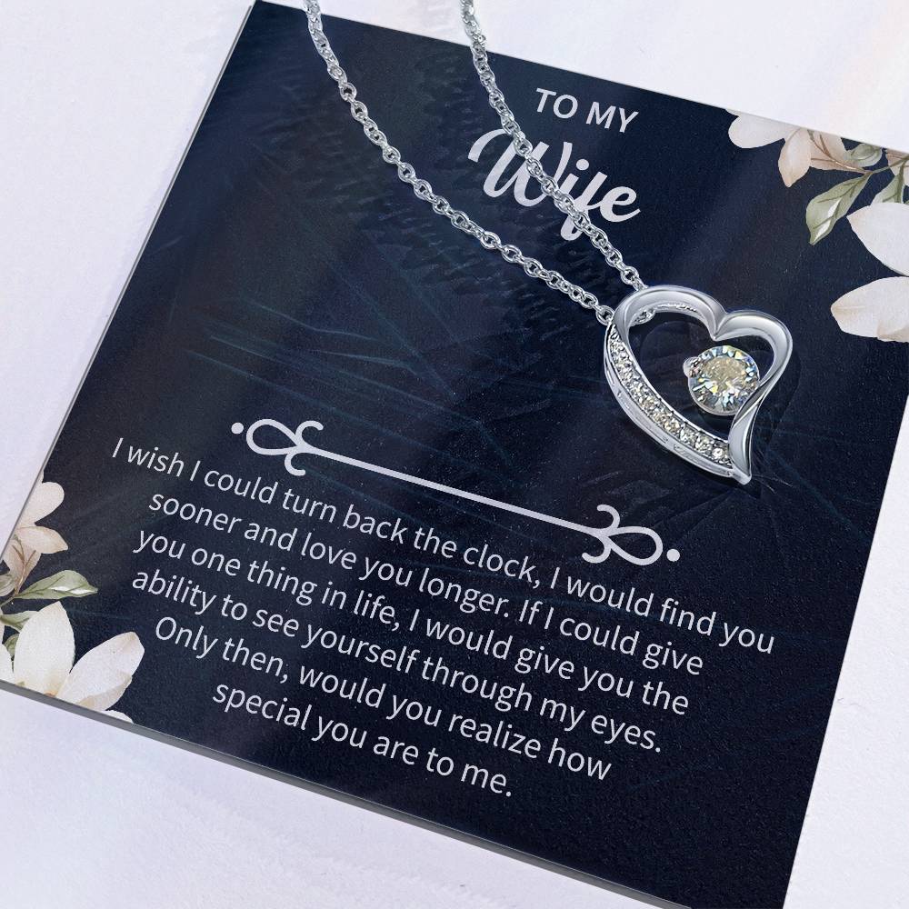To My Beautiful Wife Necklace From Husband, Hotwife Jewelry For Women, Birthday Gifts For Wife, Birthday Necklaces For Women, Forever Love Necklace - Beauty Belliss