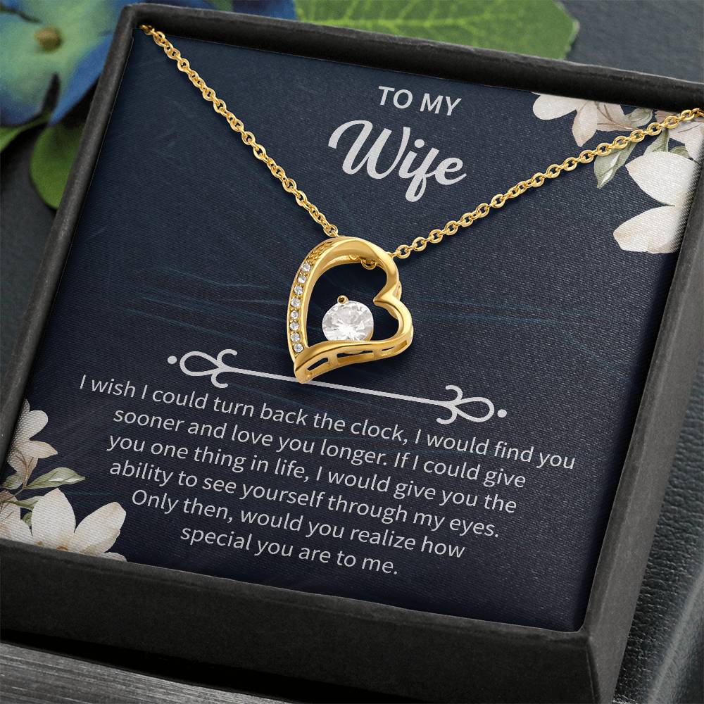 To My Beautiful Wife Necklace From Husband, Hotwife Jewelry For Women, Birthday Gifts For Wife, Birthday Necklaces For Women, Forever Love Necklace - Beauty Belliss