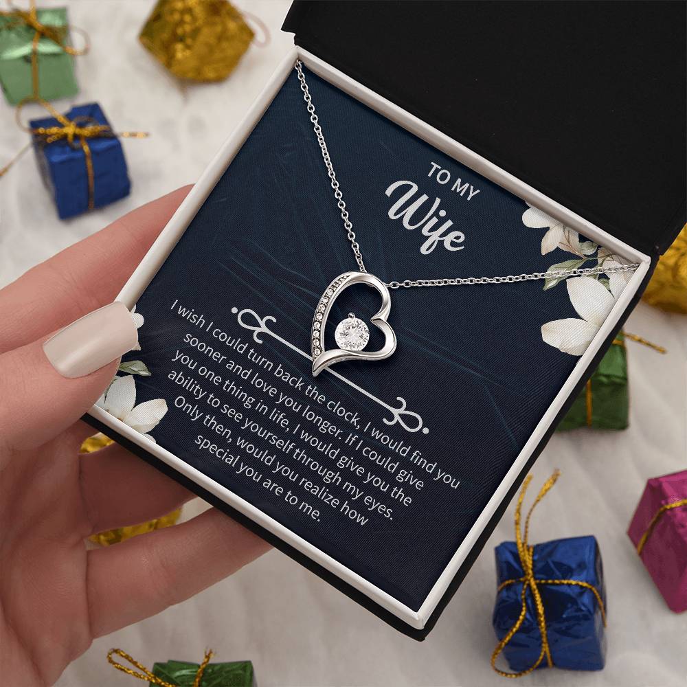 To My Beautiful Wife Necklace From Husband, Hotwife Jewelry For Women, Birthday Gifts For Wife, Birthday Necklaces For Women, Forever Love Necklace - Beauty Belliss