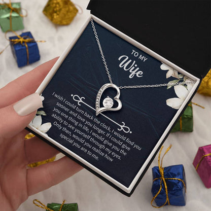 To My Beautiful Wife Necklace From Husband, Hotwife Jewelry For Women, Birthday Gifts For Wife, Birthday Necklaces For Women, Forever Love Necklace - Beauty Belliss