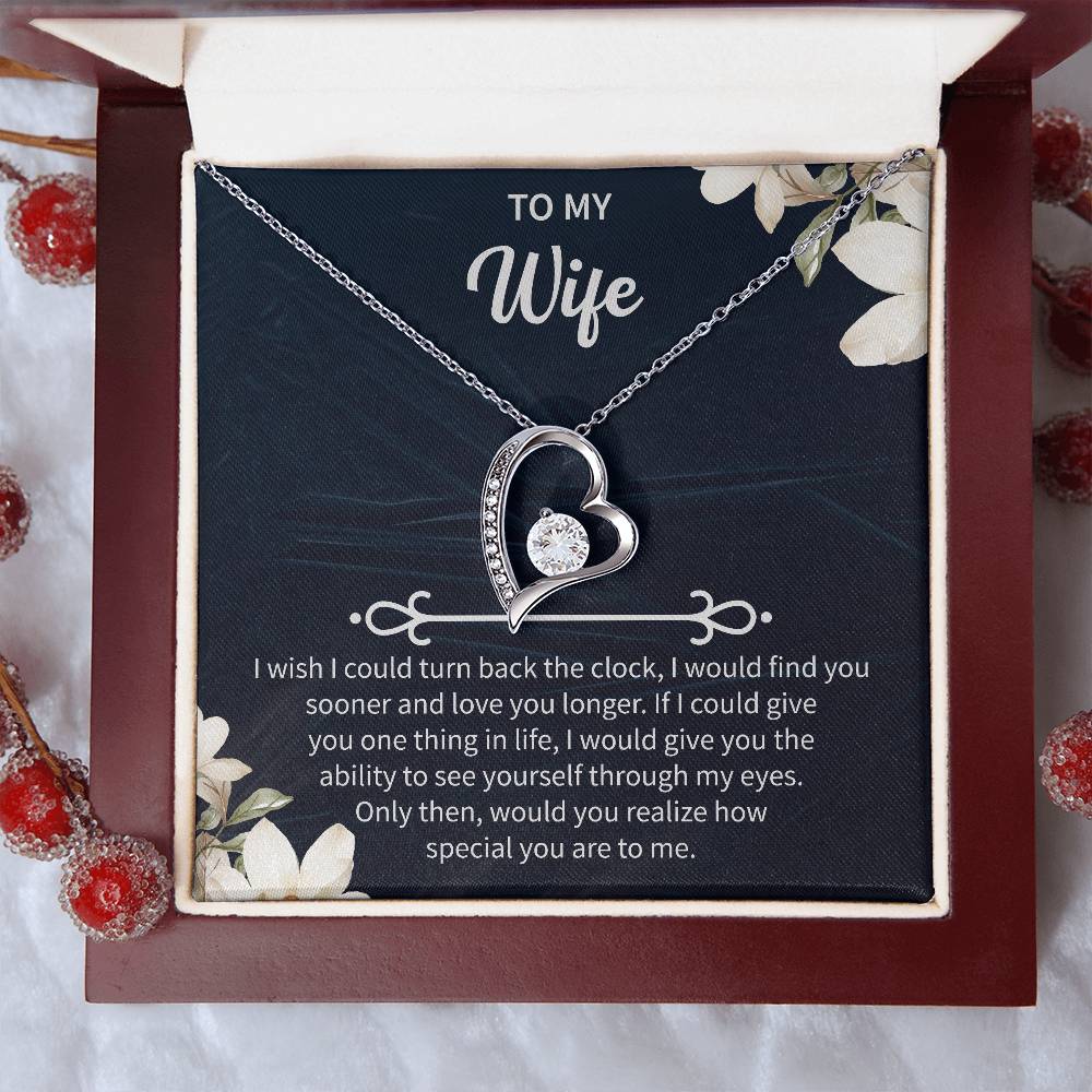 To My Beautiful Wife Necklace From Husband, Hotwife Jewelry For Women, Birthday Gifts For Wife, Birthday Necklaces For Women, Forever Love Necklace - Beauty Belliss