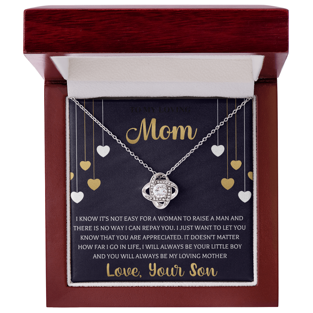 To My Best Mom Necklace Love Knot Necklace Gift For Mom From Son - Beauty Belliss