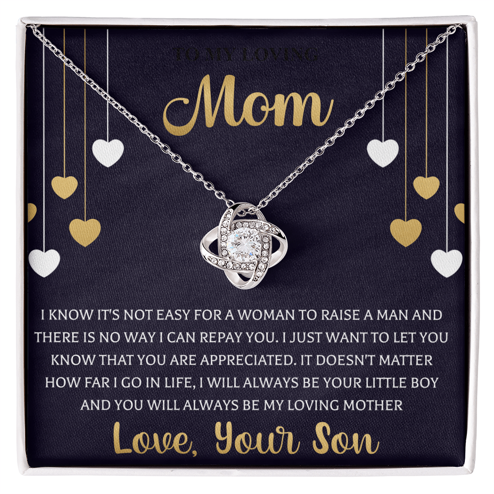 To My Best Mom Necklace Love Knot Necklace Gift For Mom From Son - Beauty Belliss
