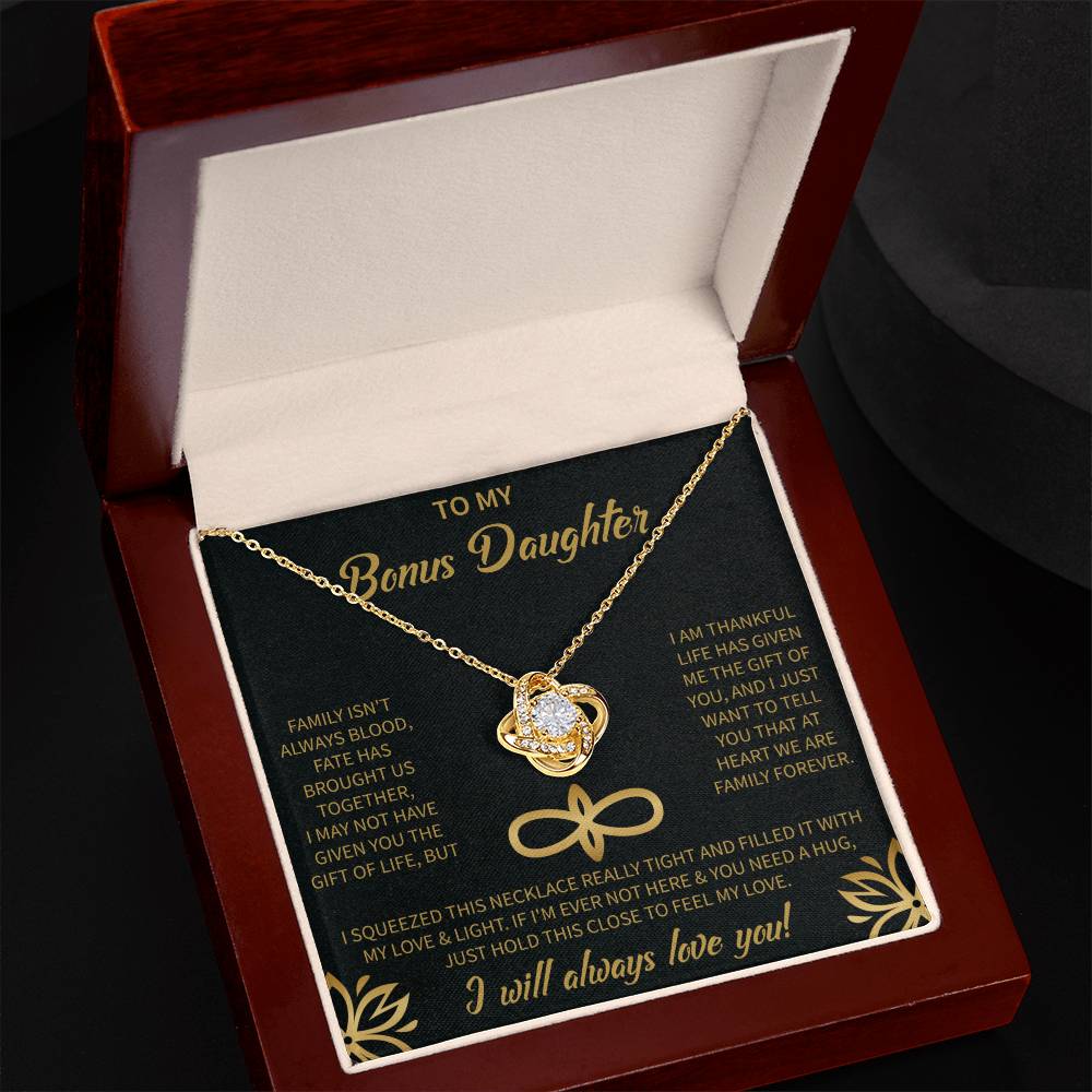 To My Bonus Daughter - Forever Love Necklace, Step daughter, Adopted daughter, daughter in law gift, future daughter, from step dad, from step mom, from step dad - Beauty Belliss
