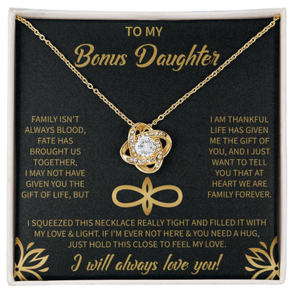 To My Bonus Daughter - Forever Love Necklace, Step daughter, Adopted daughter, daughter in law gift, future daughter, from step dad, from step mom, from step dad - Beauty Belliss