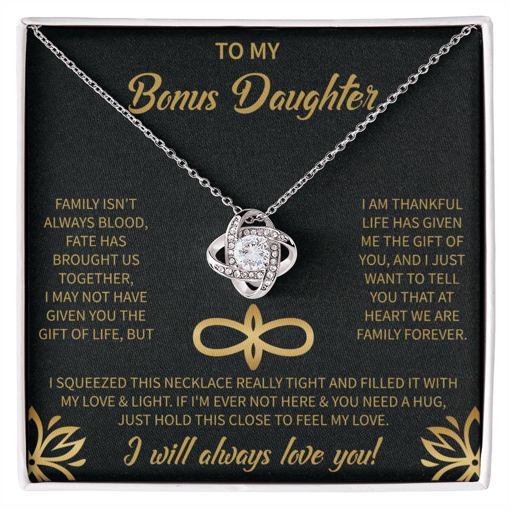 To My Bonus Daughter - Forever Love Necklace, Step daughter, Adopted daughter, daughter in law gift, future daughter, from step dad, from step mom, from step dad - Beauty Belliss