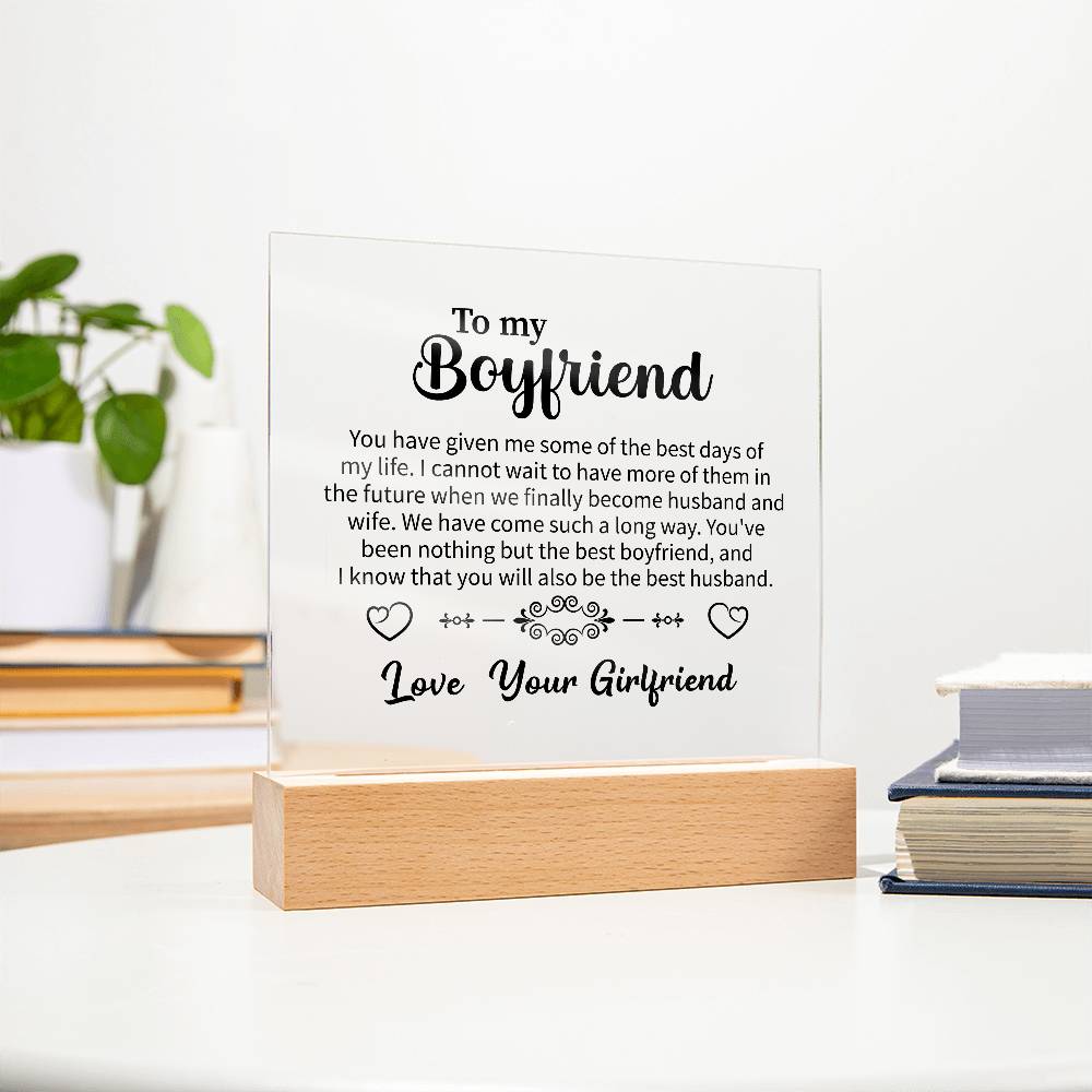 To my Boyfriend Acrylic Square Plaque - Beauty Belliss
